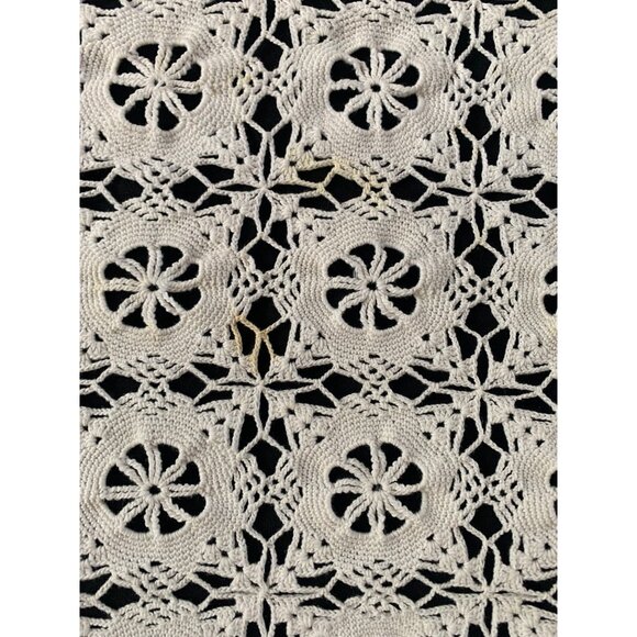 Vintage Handmade Crochet Lace Tablecloth 59x62 - Picture 10 of 11